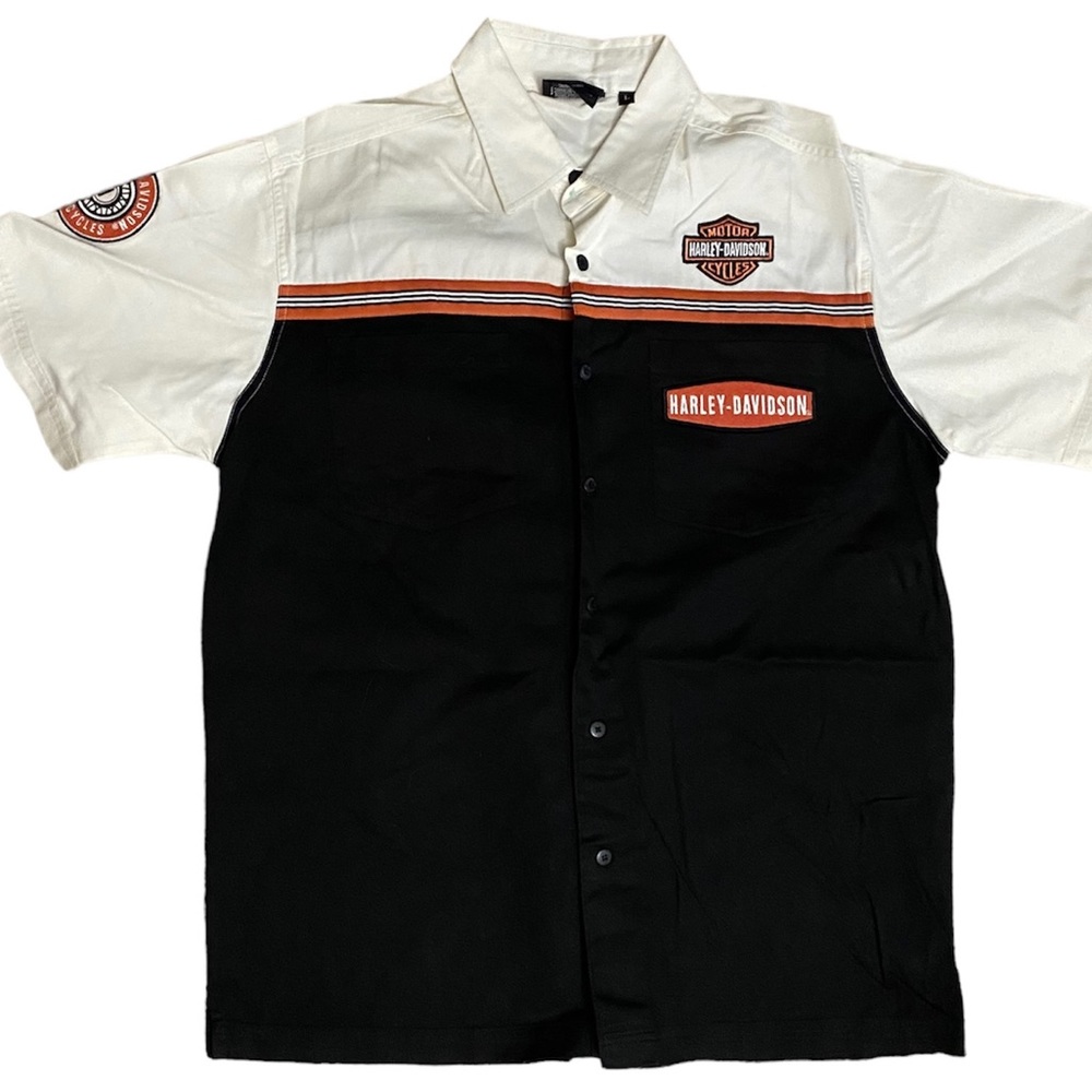 Harley-Davidson Motorcycles Short Sleeve Button Down • Men’s Sz Large • Stitched